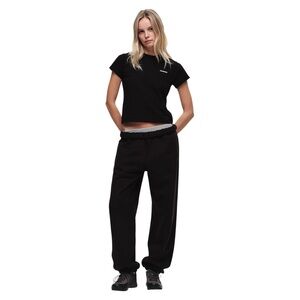 Madhappy Unisex Classics Fleece Slouchy Sweatpants - Baggy Black Medium